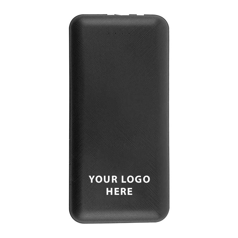 8000 mAh Powerbank with Built-in Cables with Logo